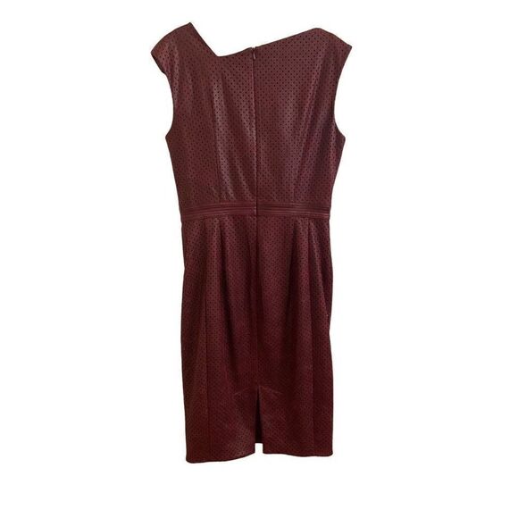 Byron Lars Beauty Mark Perforated Faux Leather Midi Dress Size 6 - Picture 2 of 5